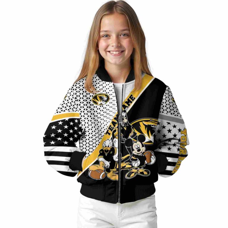 custom missouri tigers mickey donald goofy black white jacket top rated jacketwow