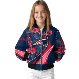 custom new england patriots floral print blue jacket top rated jacketwow