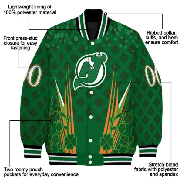 custom new jersey devils shamrock pattern green jacket new arrival jacketwow
