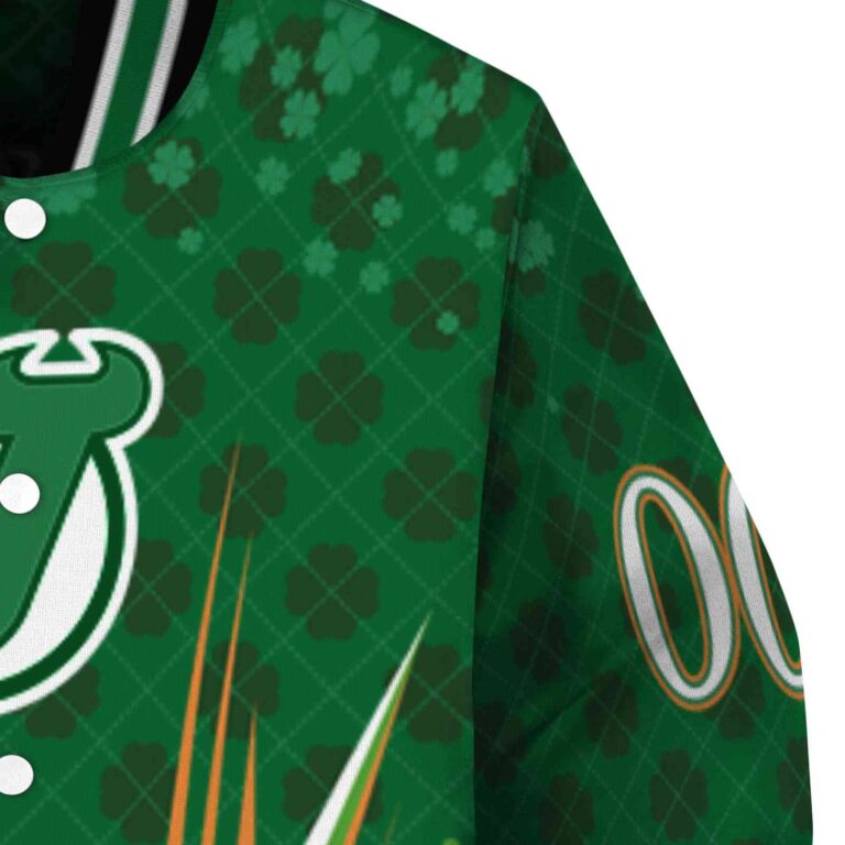 custom new jersey devils shamrock pattern green jacket premium grade jacketwow