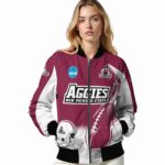 custom new mexico state aggies flaming football crimson white jacket best selling jacketwow