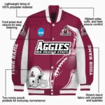 custom new mexico state aggies flaming football crimson white jacket best selling jacketwow