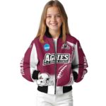 custom new mexico state aggies flaming football crimson white jacket best selling jacketwow