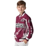 custom new mexico state aggies flaming football crimson white jacket best selling jacketwow
