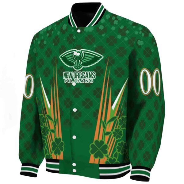 custom new orleans pelicans shamrock pattern green jacket best selling jacketwow