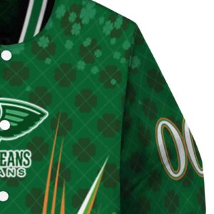 custom new orleans pelicans shamrock pattern green jacket premium grade jacketwow