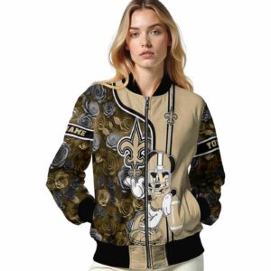 custom new orleans saints rose mickey gold jacket latest model jacketwow