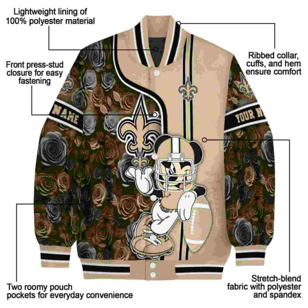 custom new orleans saints rose mickey gold jacket new arrival jacketwow