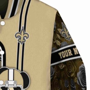 custom new orleans saints rose mickey gold jacket premium grade jacketwow