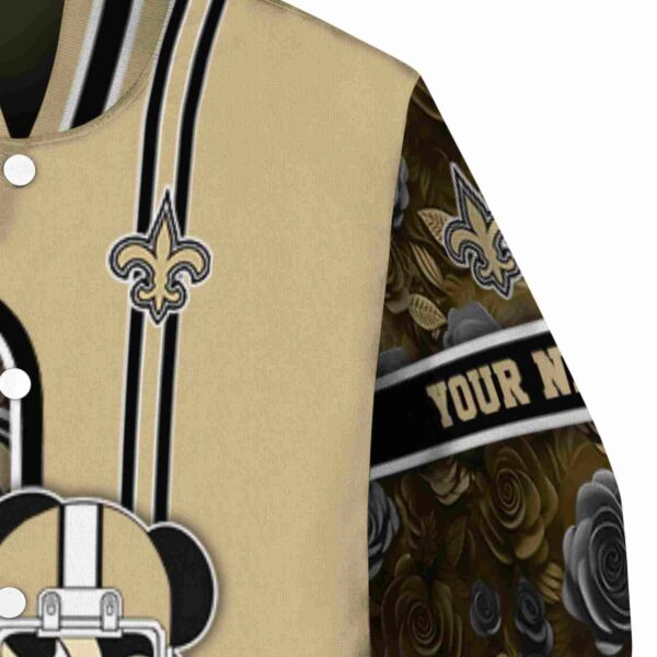 custom new orleans saints rose mickey gold jacket premium grade jacketwow