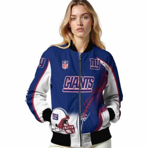 custom new york giants flaming football blue white jacket latest model jacketwow