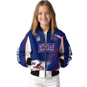 custom new york giants flaming football blue white jacket top rated jacketwow