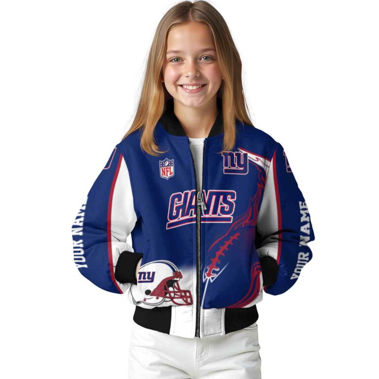 custom new york giants flaming football blue white jacket top rated jacketwow