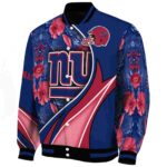 custom new york giants floral print blue jacket best selling jacketwow