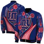custom new york giants floral print blue jacket best selling jacketwow
