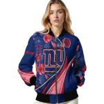 custom new york giants floral print blue jacket best selling jacketwow