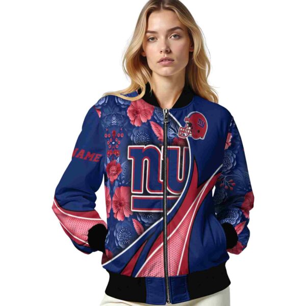 custom new york giants floral print blue jacket latest model jacketwow