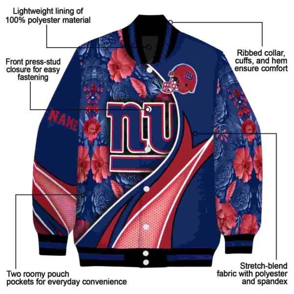 custom new york giants floral print blue jacket new arrival jacketwow
