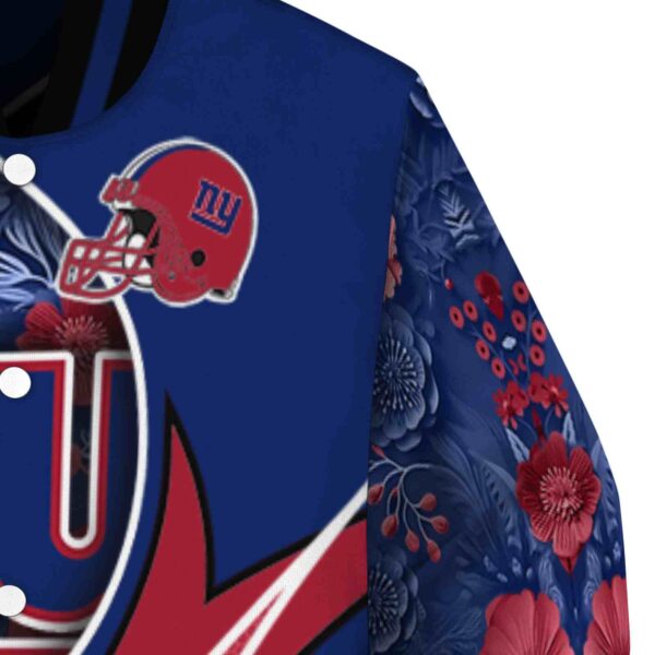 custom new york giants floral print blue jacket premium grade jacketwow