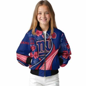 custom new york giants floral print blue jacket top rated jacketwow