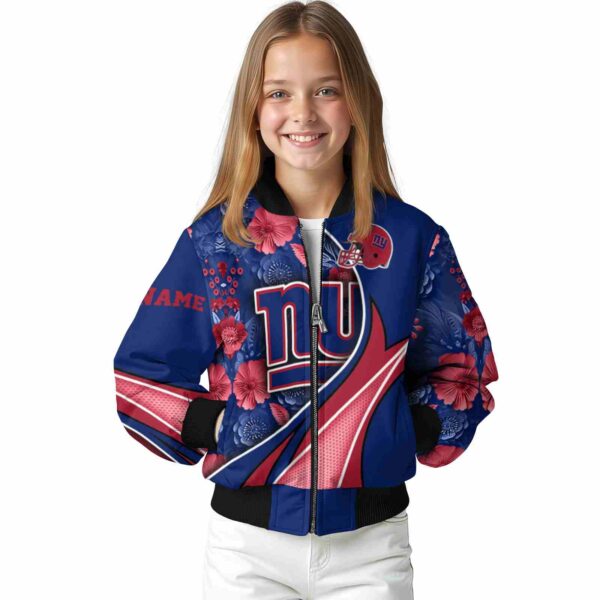 custom new york giants floral print blue jacket top rated jacketwow