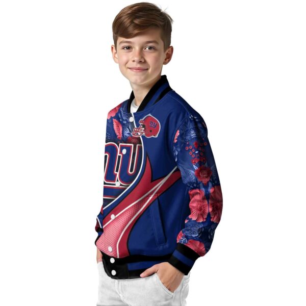 custom new york giants floral print blue jacket trendy jacketwow