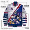 custom new york giants mickey donald goofy blue white jacket new arrival jacketwow