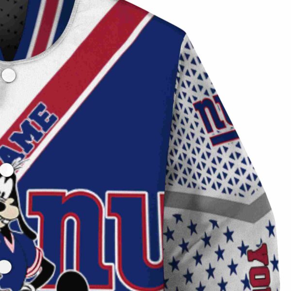 custom new york giants mickey donald goofy blue white jacket premium grade jacketwow