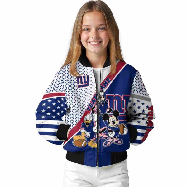 custom new york giants mickey donald goofy blue white jacket top rated jacketwow