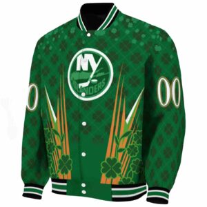 custom new york islanders shamrock pattern green jacket best selling jacketwow