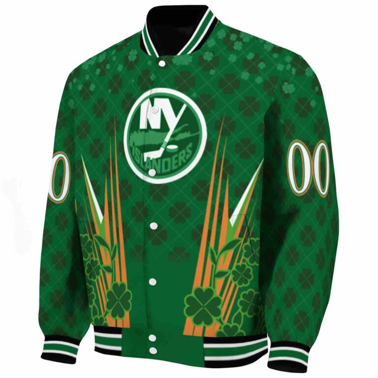 custom new york islanders shamrock pattern green jacket best selling jacketwow