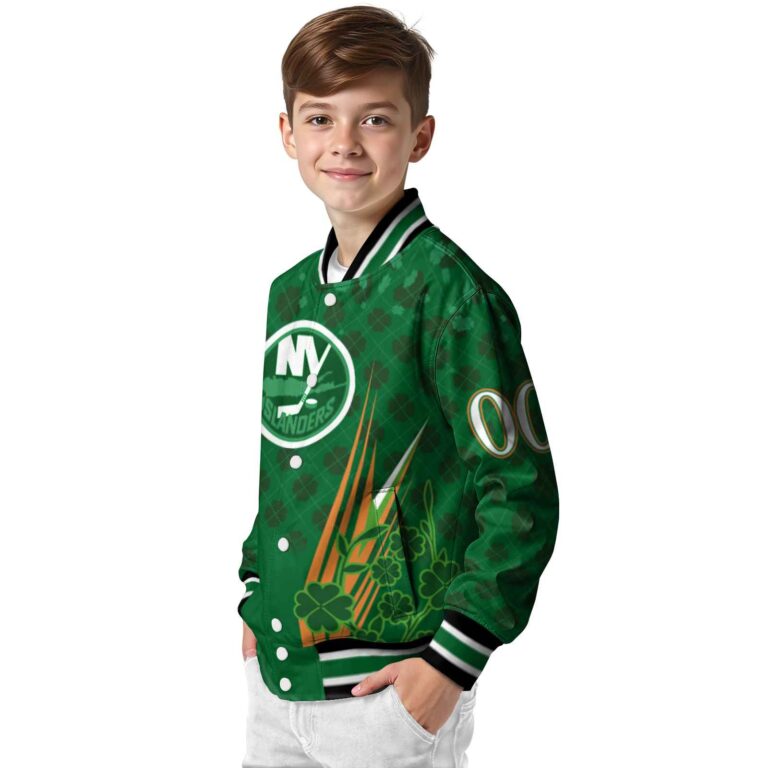 custom new york islanders shamrock pattern green jacket trendy jacketwow