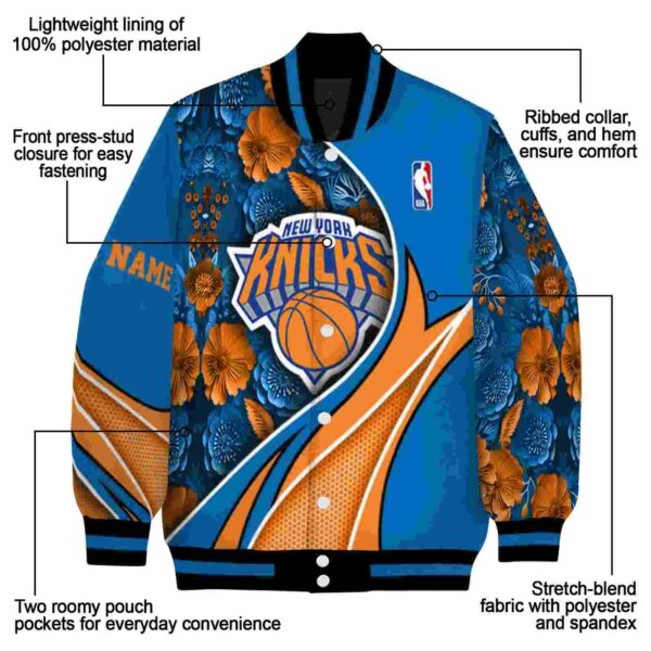 custom new york knicks floral print blue jacket new arrival jacketwow
