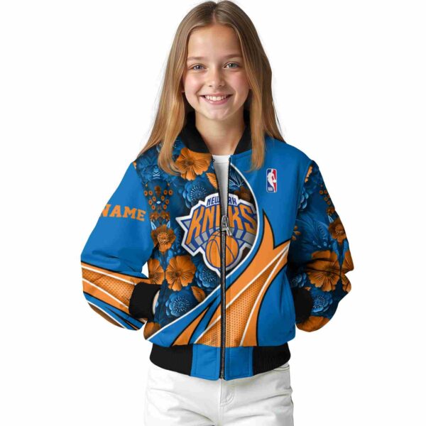 custom new york knicks floral print blue jacket top rated jacketwow