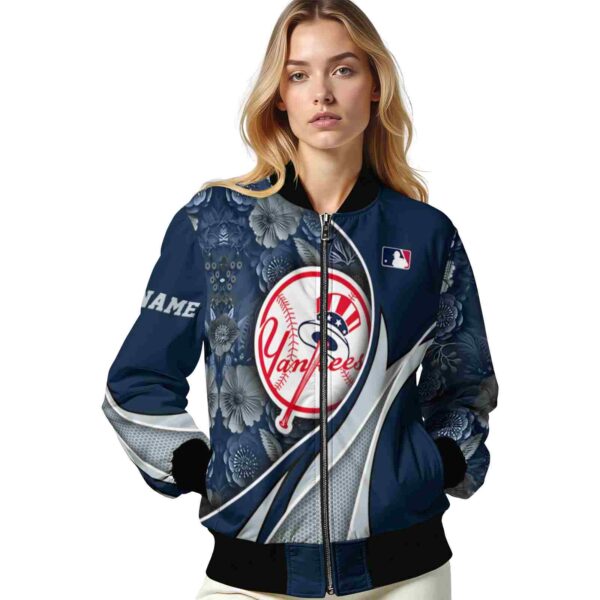 custom new york yankees floral print navy jacket latest model jacketwow