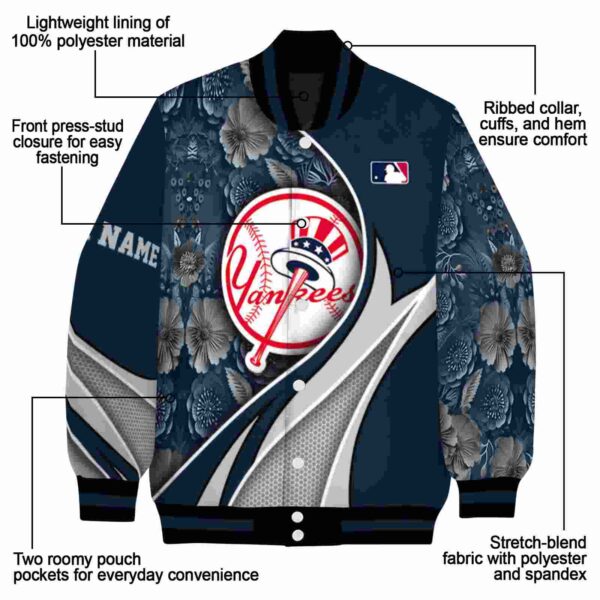 custom new york yankees floral print navy jacket new arrival jacketwow