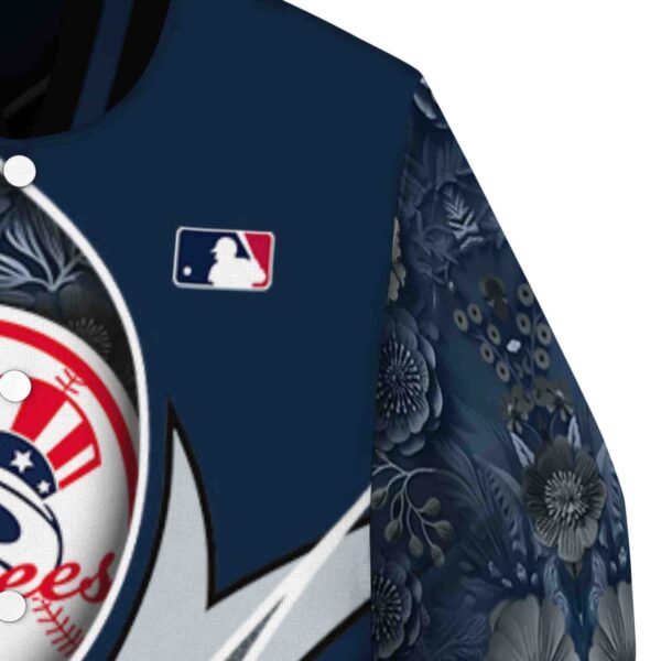 custom new york yankees floral print navy jacket premium grade jacketwow
