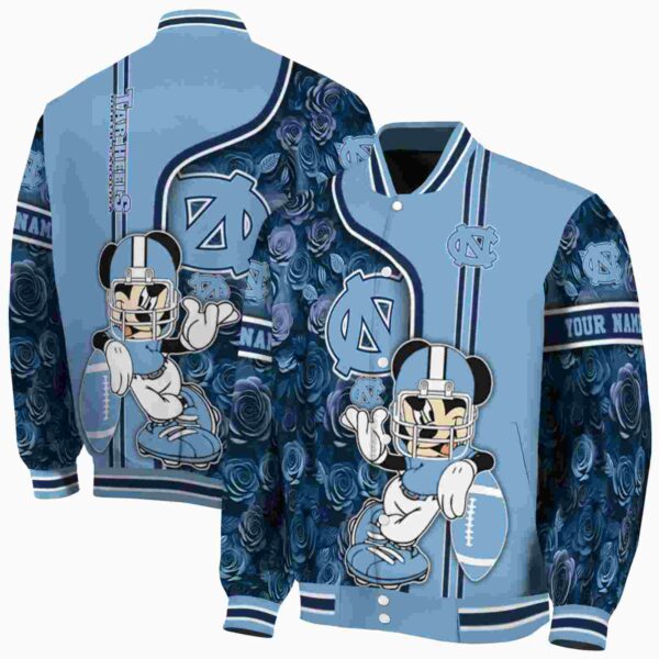 custom north carolina tar heels rose mickey light blue jacket fashion forward jacketwow