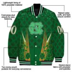 custom north carolina tar heels shamrock pattern green jacket best selling jacketwow