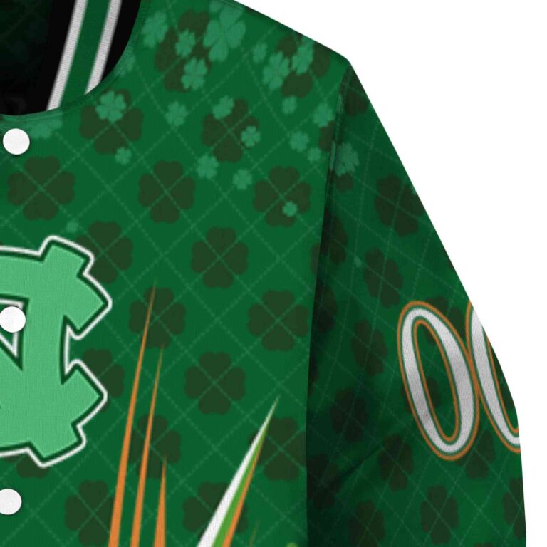 custom north carolina tar heels shamrock pattern green jacket premium grade jacketwow