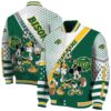 custom north dakota state bison mickey donald goofy green white jacket fashion forward jacketwow