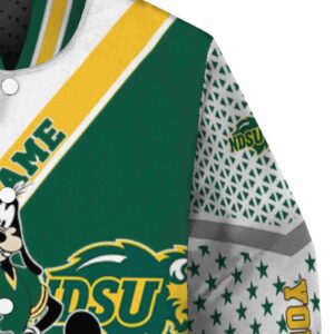 custom north dakota state bison mickey donald goofy green white jacket premium grade jacketwow