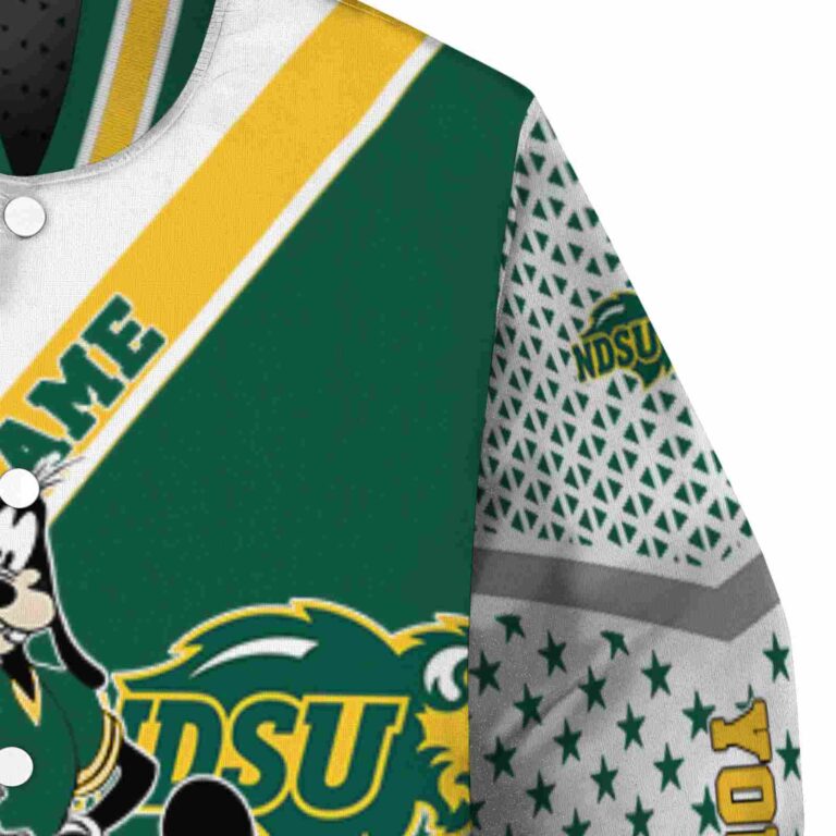 custom north dakota state bison mickey donald goofy green white jacket premium grade jacketwow