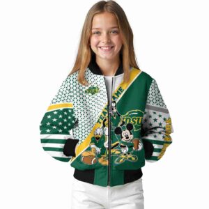 custom north dakota state bison mickey donald goofy green white jacket top rated jacketwow