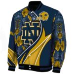 custom notre dame fighting irish floral print navy jacket best selling jacketwow