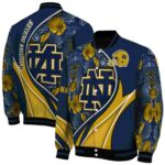 custom notre dame fighting irish floral print navy jacket best selling jacketwow