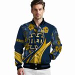 custom notre dame fighting irish floral print navy jacket best selling jacketwow