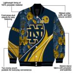 custom notre dame fighting irish floral print navy jacket best selling jacketwow