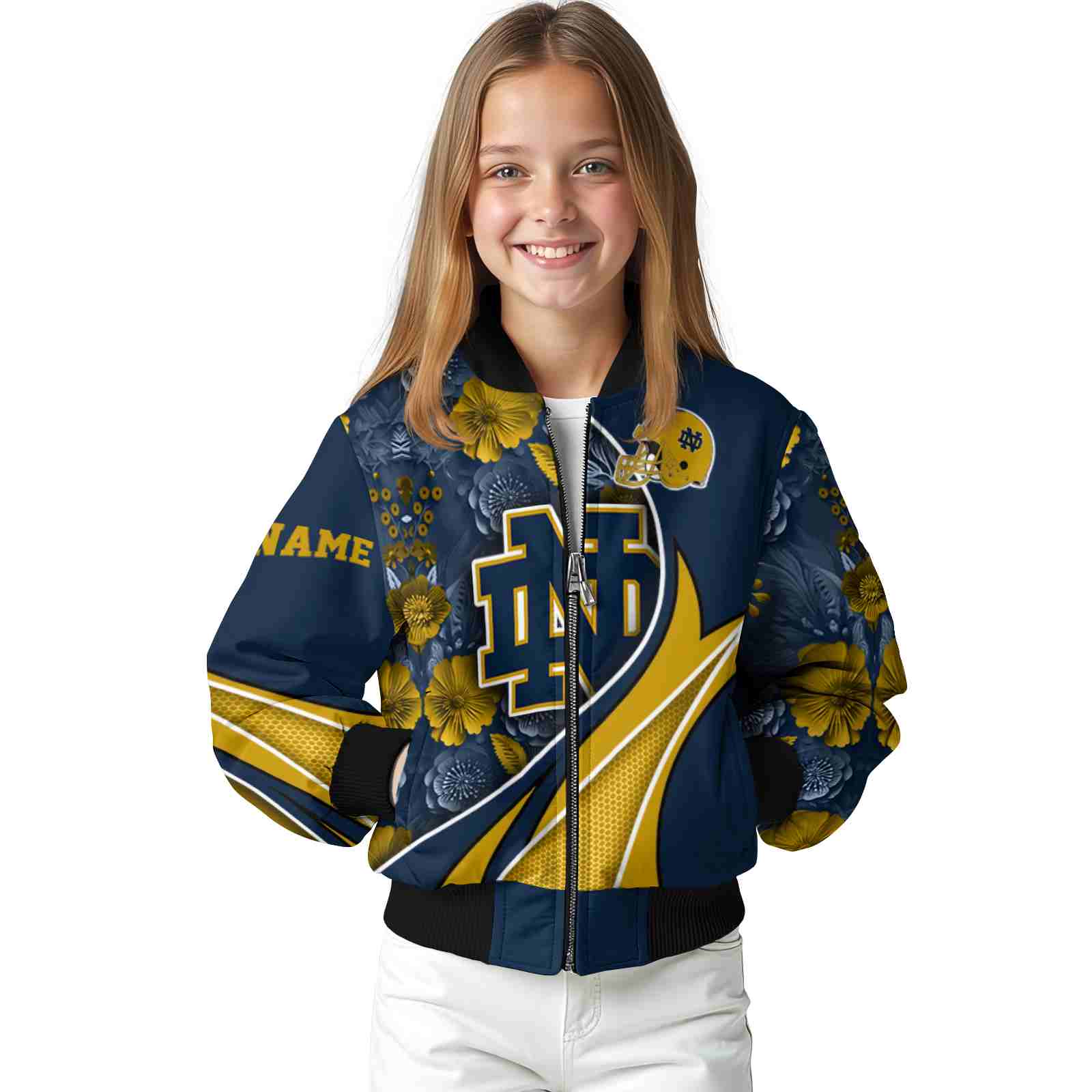 custom notre dame fighting irish floral print navy jacket top rated jacketwow custom notre dame fighting irish floral print navy jacket top rated jacketwow