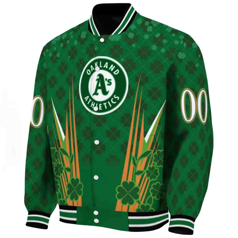 custom oakland athletics shamrock pattern green jacket best selling jacketwow